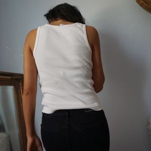 Roxy Tops - Roxy Aloha White Ribbed Tank Top Large Roxy Tops - Roxy Aloha White Ribbed Tank Top Large